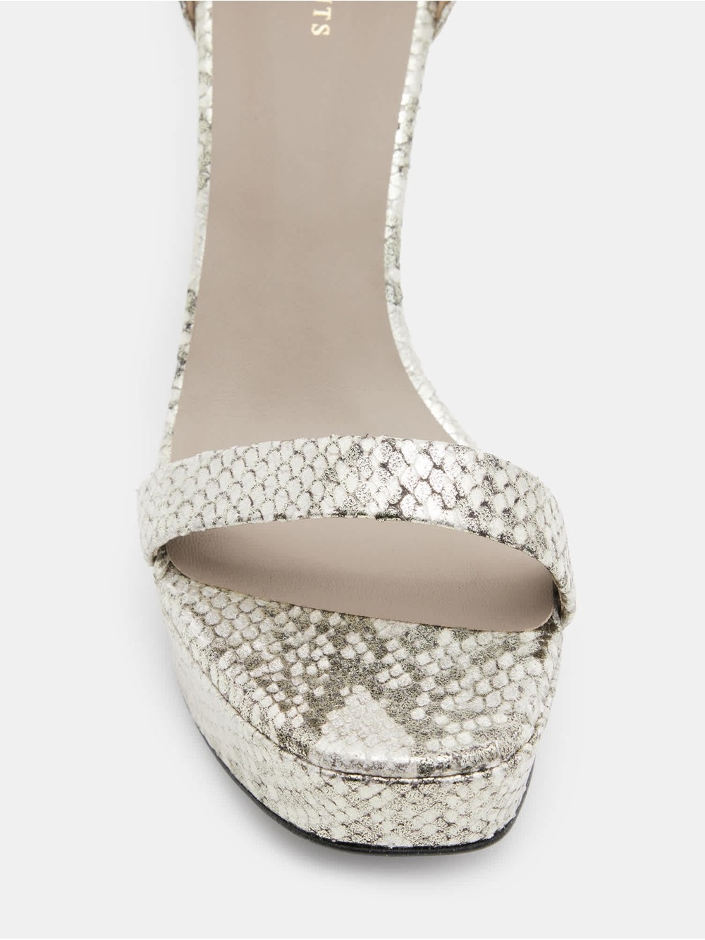 AllSaints Zig Snake Leather Platform Heel Sandal - Picture 2 of 7